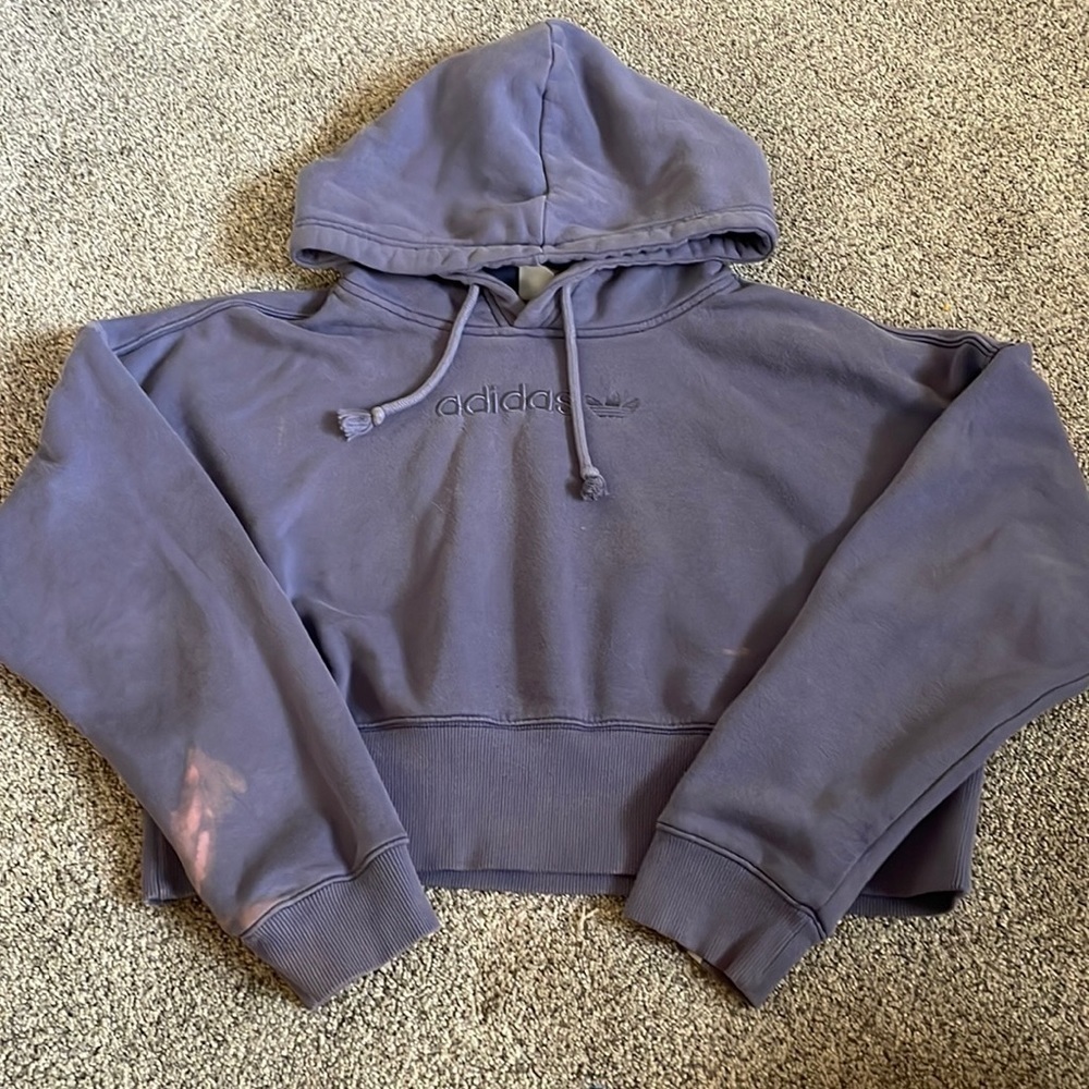 ⭐️ 3 for 20! Adidas crop purple hoodie small